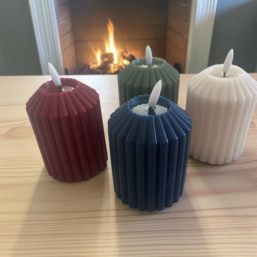 LED Flameless Pillar Candle • Real Wax • Battery Operated • Home Decor